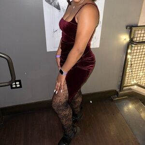 Windsor burgundy velvet dress